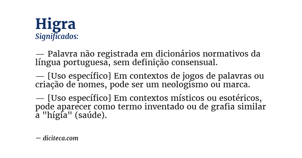 Significado de higra
