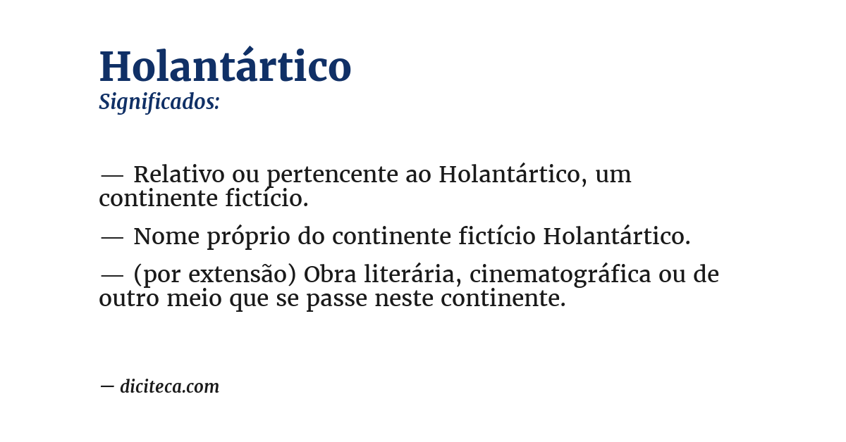 Significado de holantártico