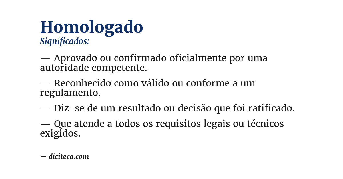 Significado de homologado