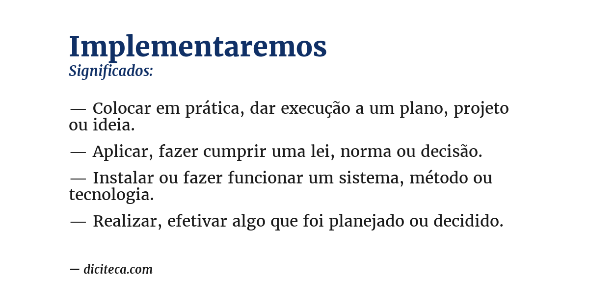 Significado de implementaremos