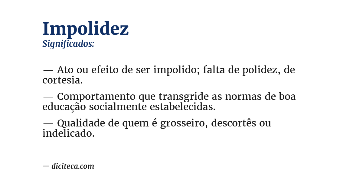 Significado de impolidez