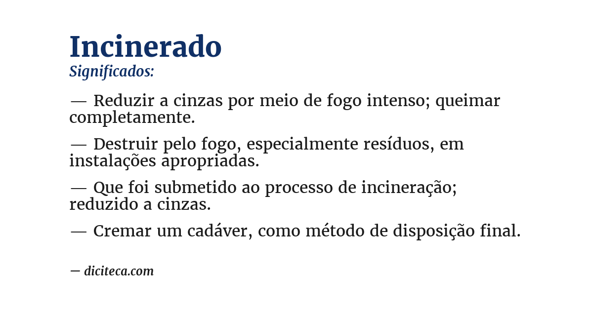 Significado de incinerado