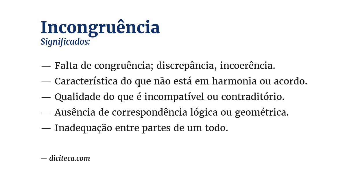 Significado de incongruência