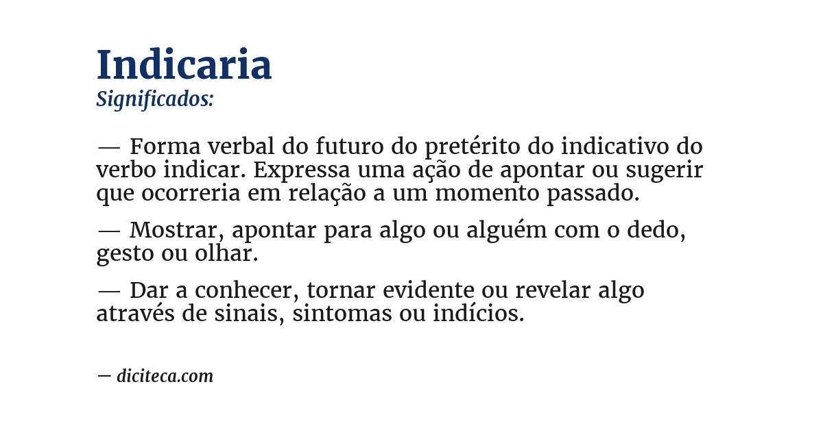 Significado de indicaria