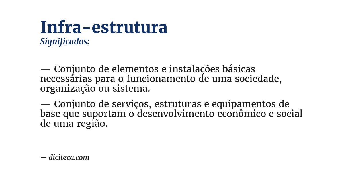 Significado de infra-estrutura