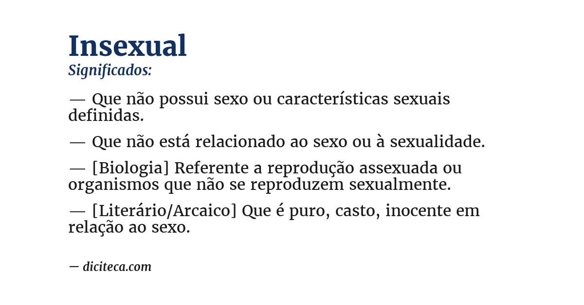 Significado de insexual