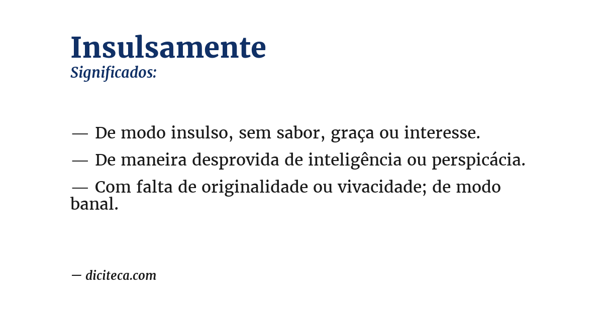 Significado de insulsamente