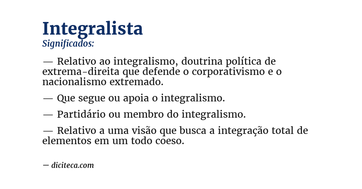 Significado de integralista
