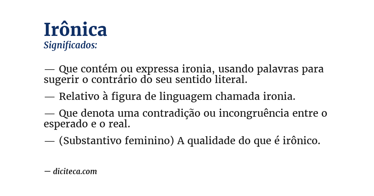 Significado de irônica