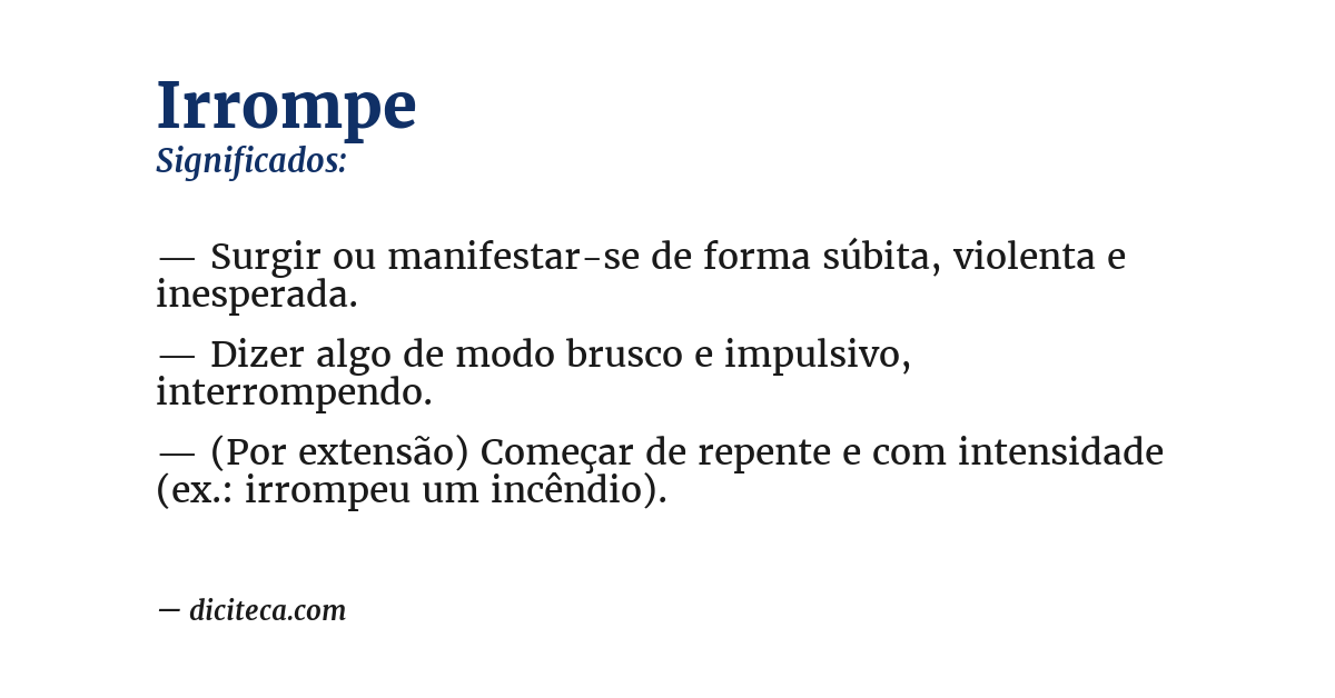Significado de irrompe