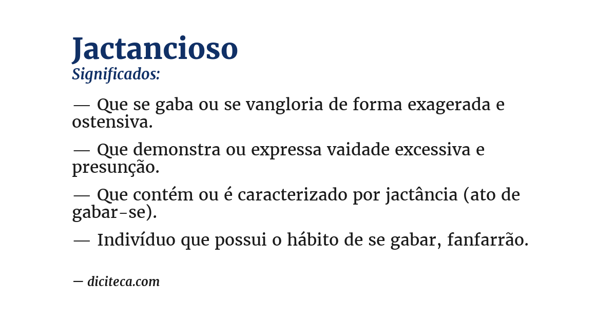 Significado de jactancioso