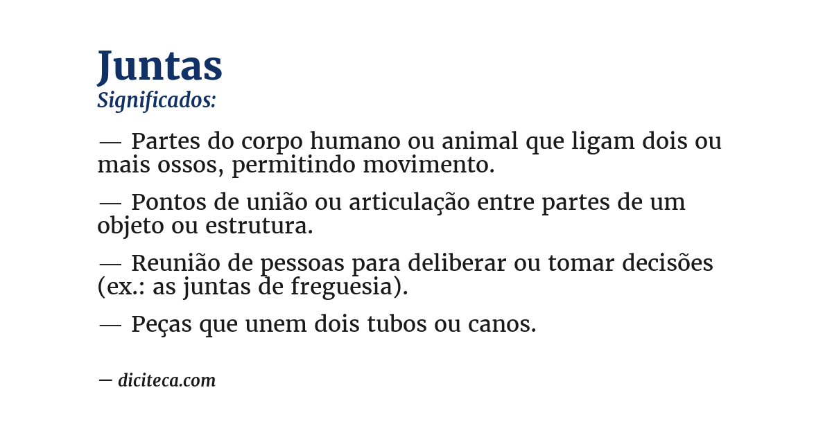 Significado de juntas