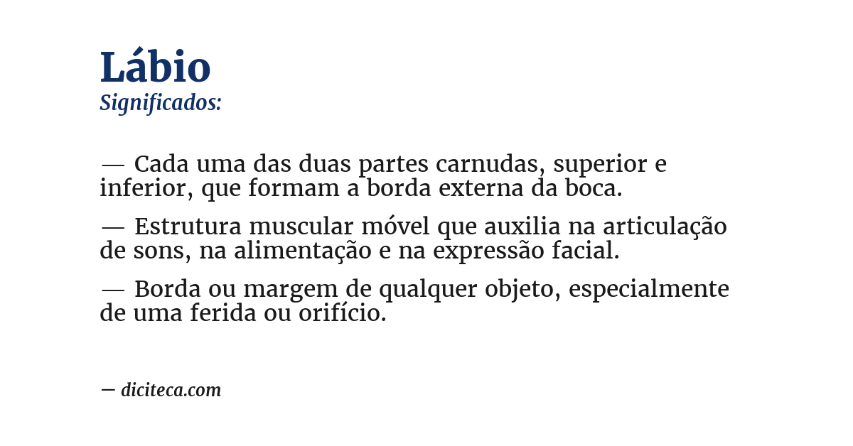 Significado de lábio