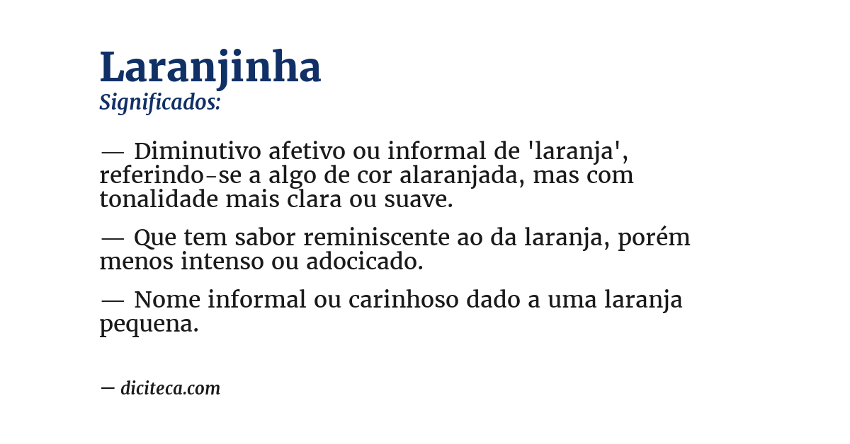 Significado de laranjinha