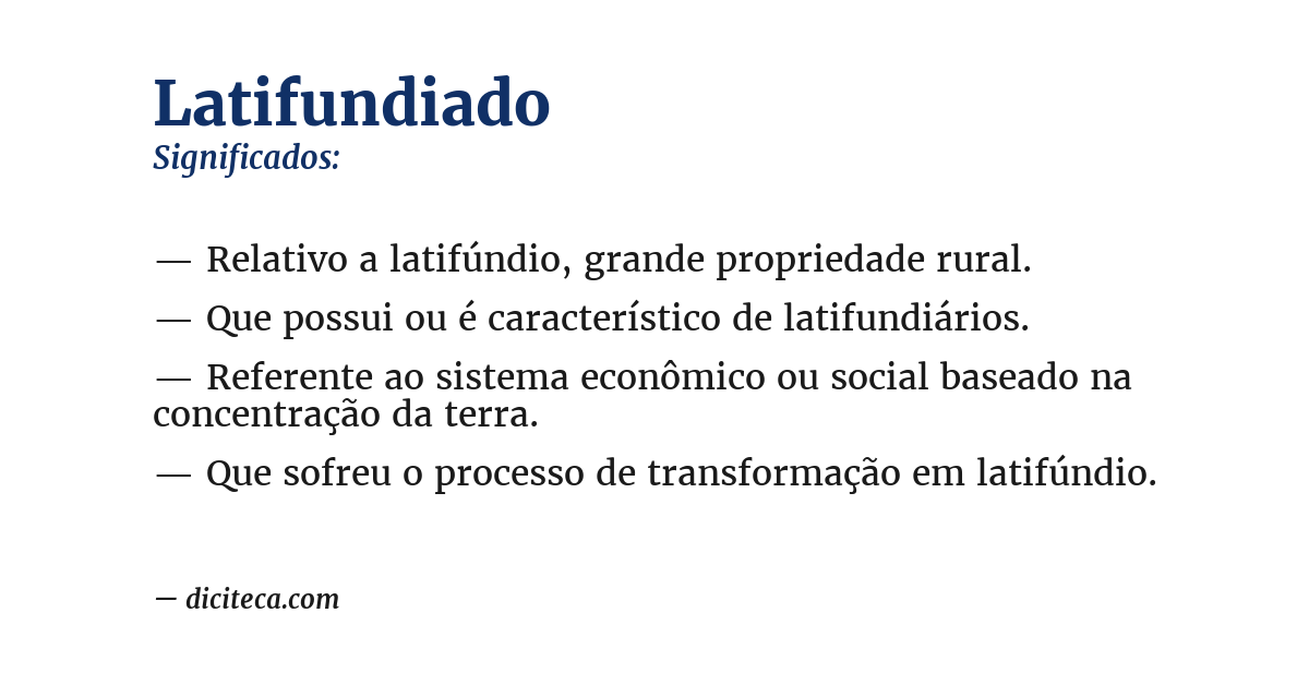 Significado de latifundiado