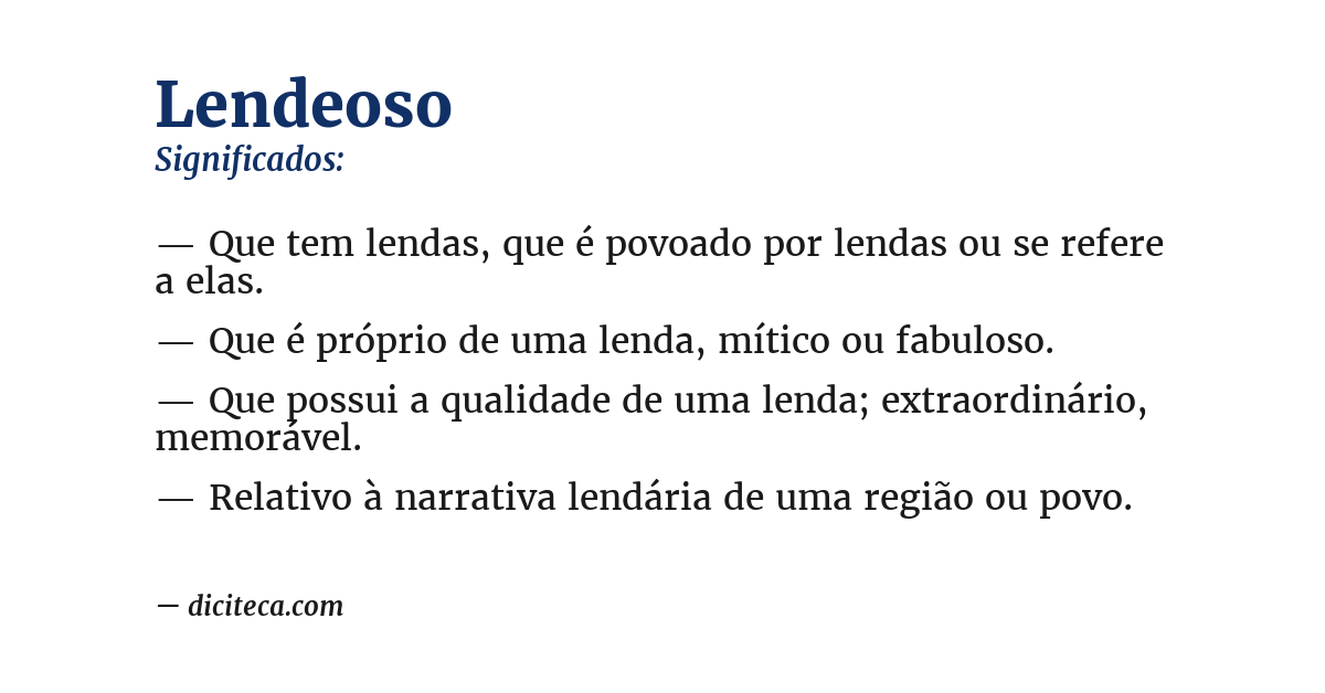 Significado de lendeoso