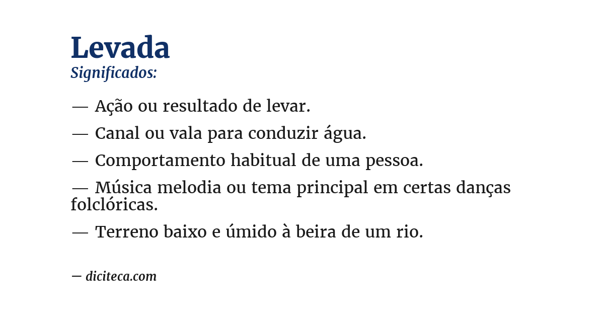 Significado de levada