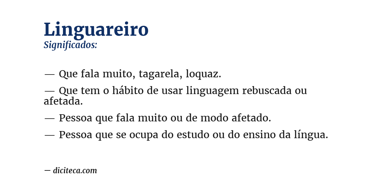Significado de linguareiro