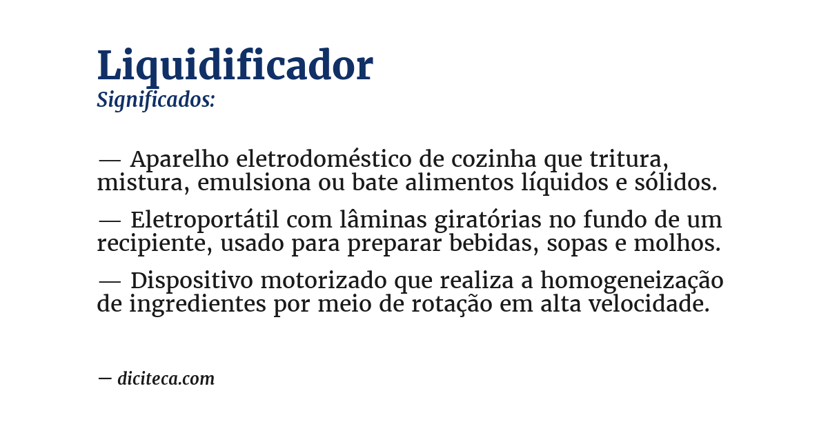 Significado de liquidificador