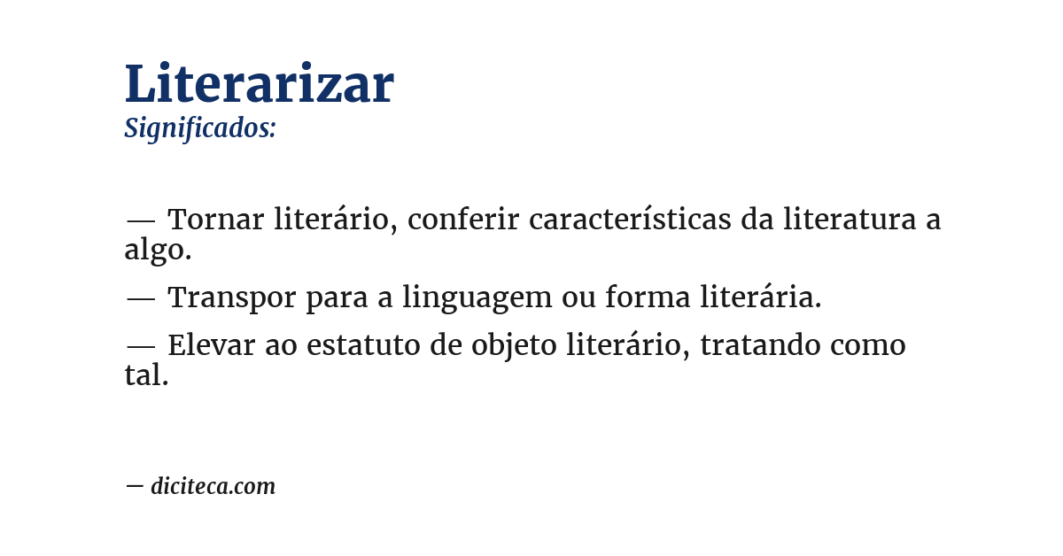 Significado de literarizar