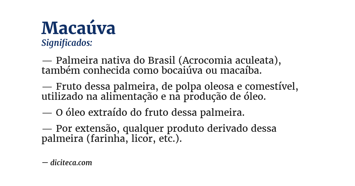 Significado de macaúva