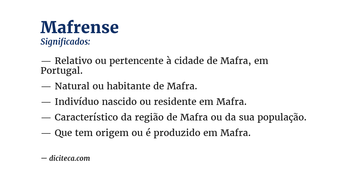 Significado de mafrense