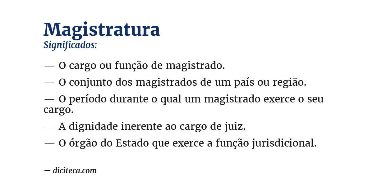 Significado de magistratura