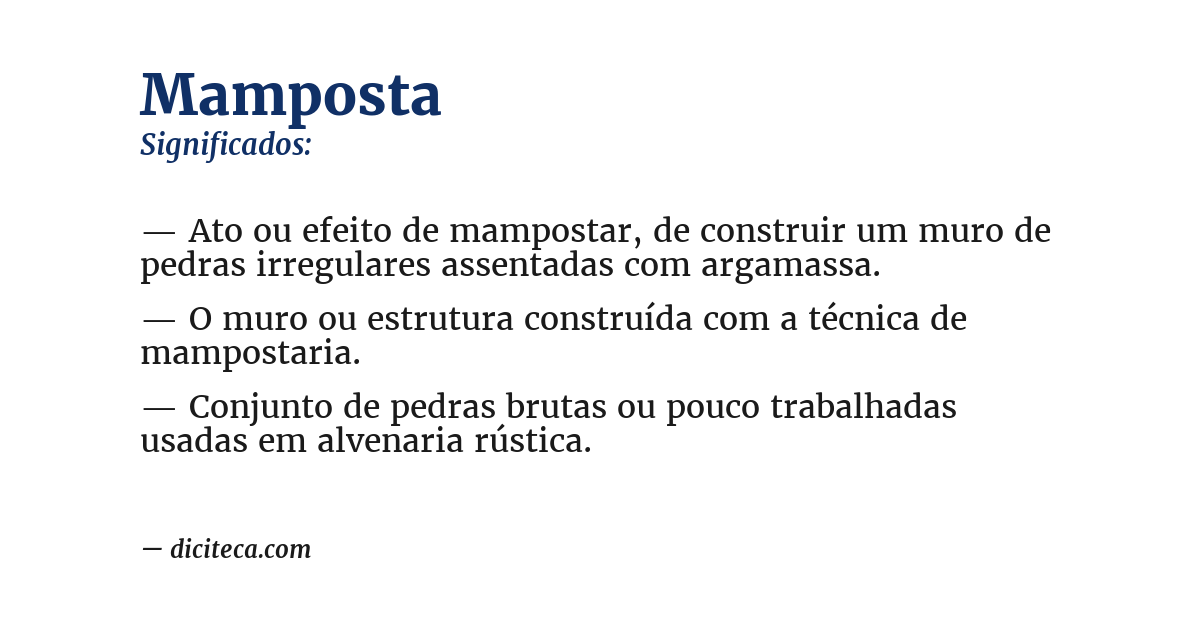 Significado de mamposta