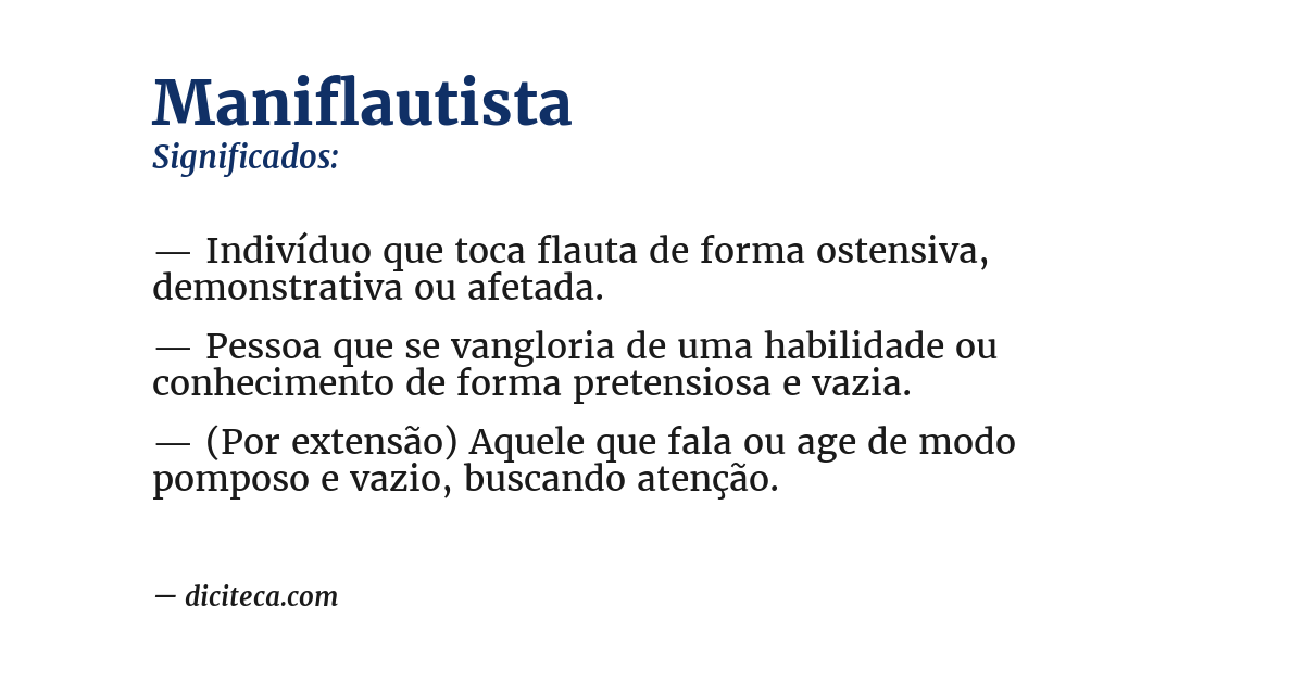 Significado de maniflautista