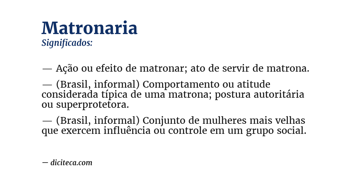 Significado de matronaria