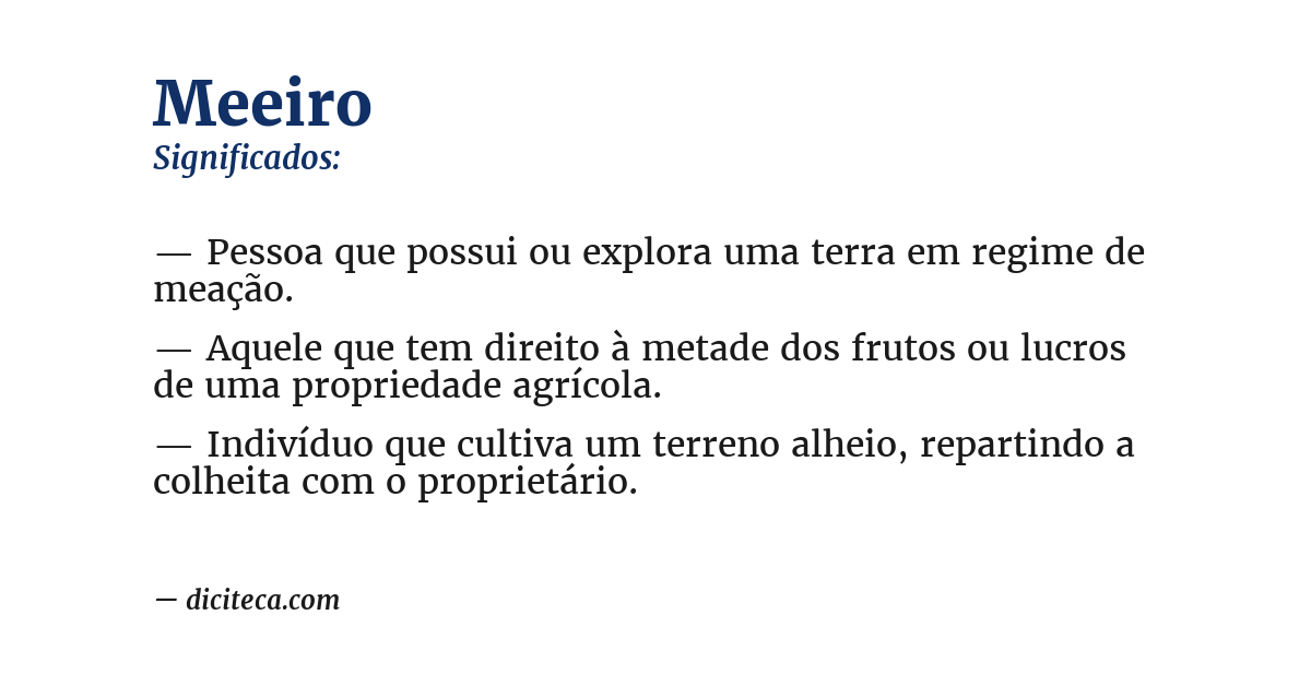 Significado de meeiro