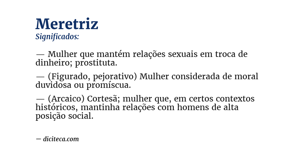 Significado de meretriz