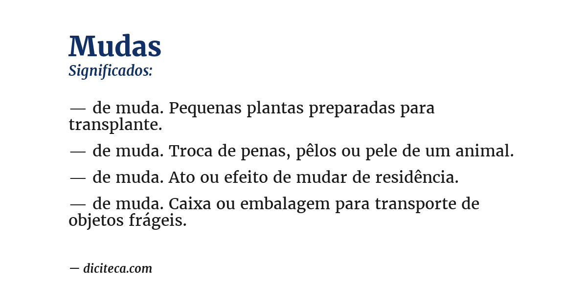 Significado de mudas