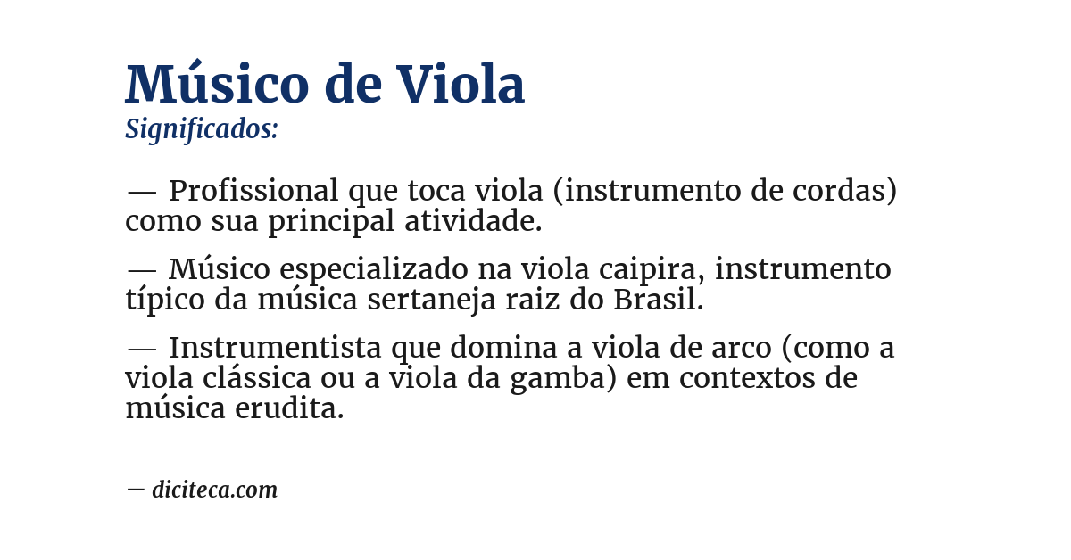 Significado de músico de viola