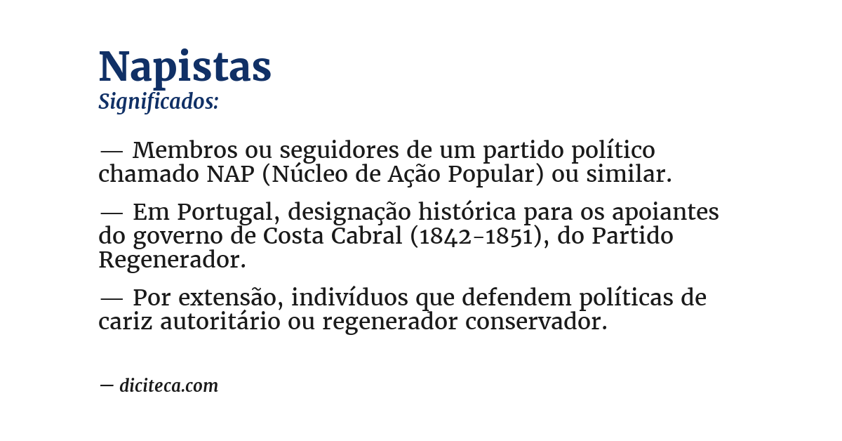 Significado de napistas