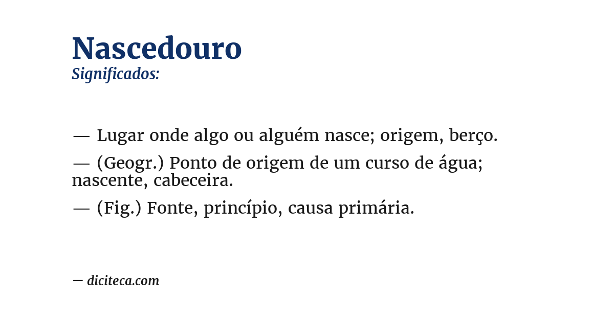 Significado de nascedouro