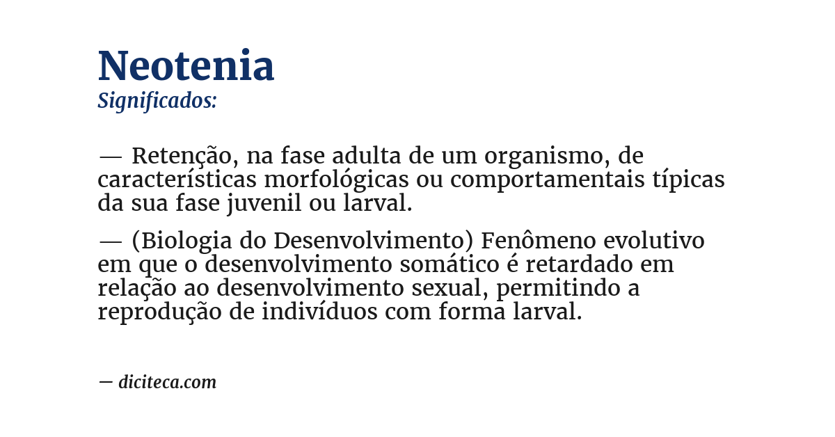Significado de neotenia