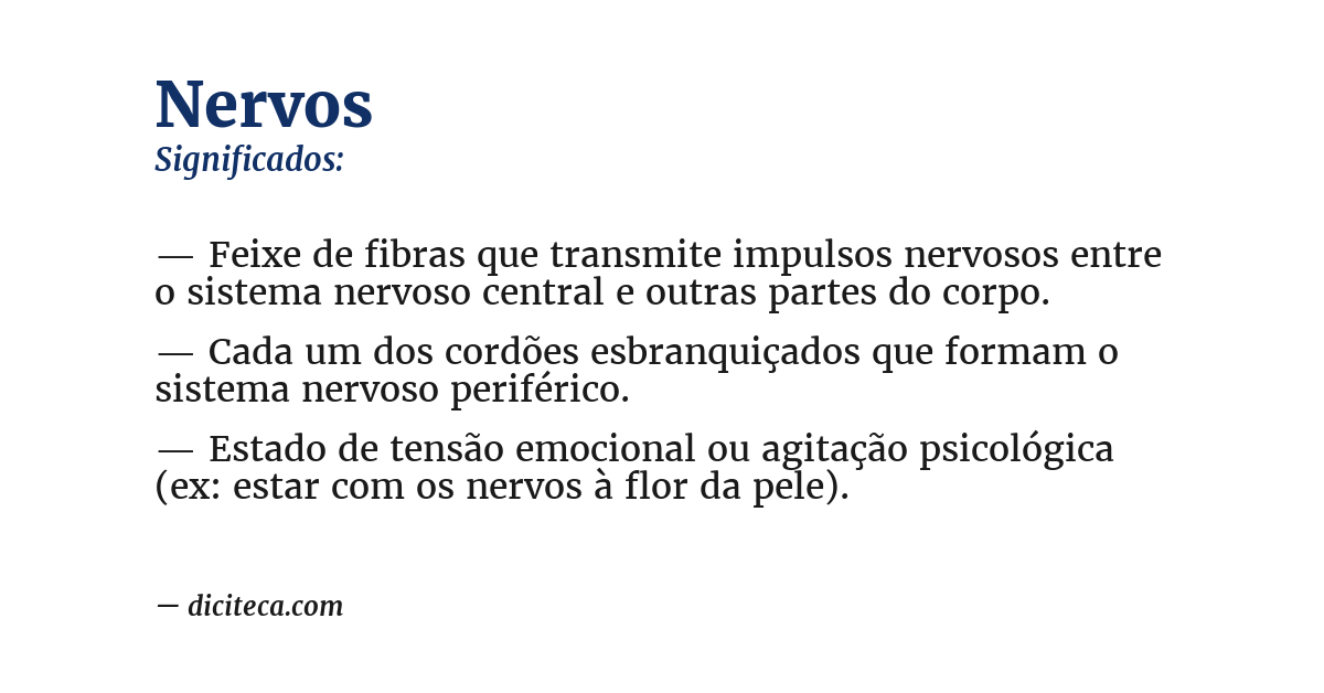 Significado de nervos