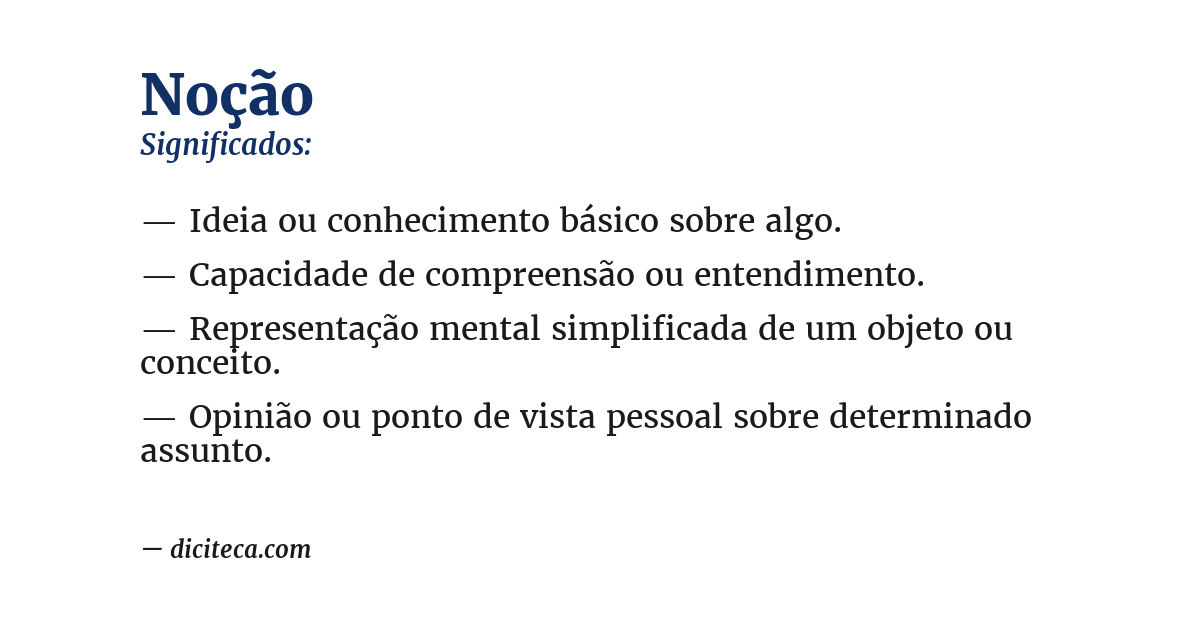 Significado de noção