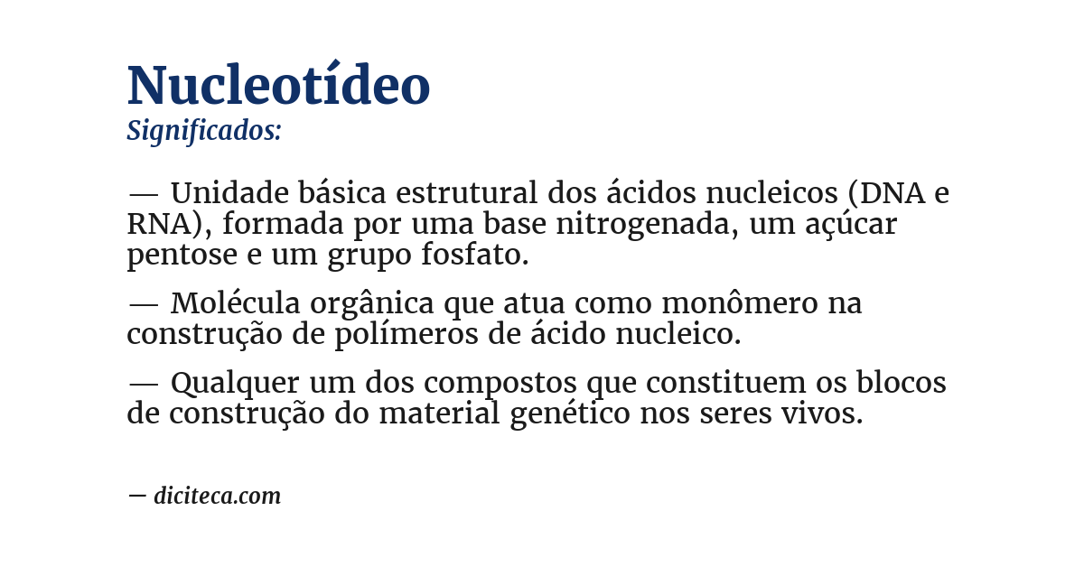 Significado de nucleotídeo
