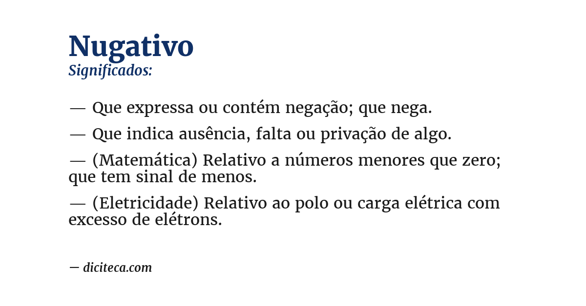 Significado de nugativo
