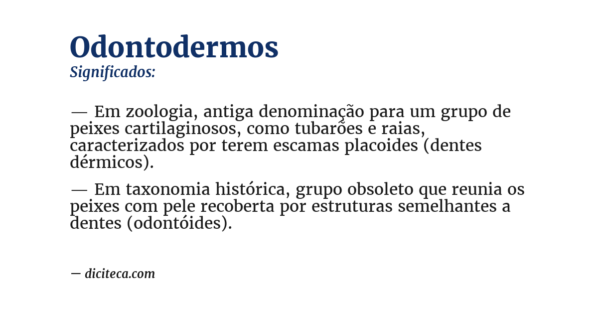 Significado de odontodermos