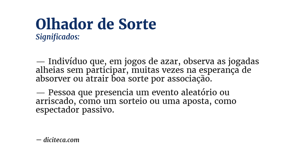 Significado de olhador de sorte