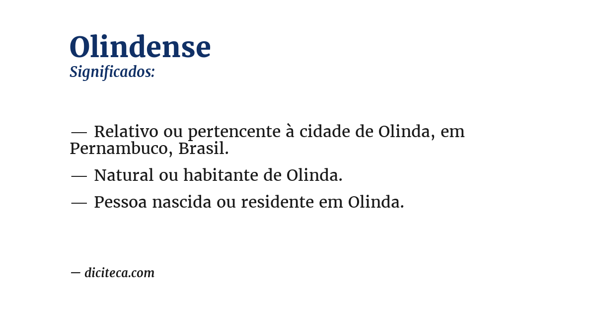 Significado de olindense