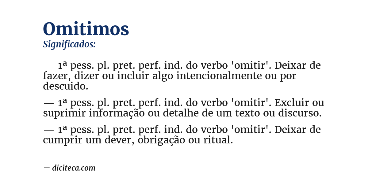 Significado de omitimos