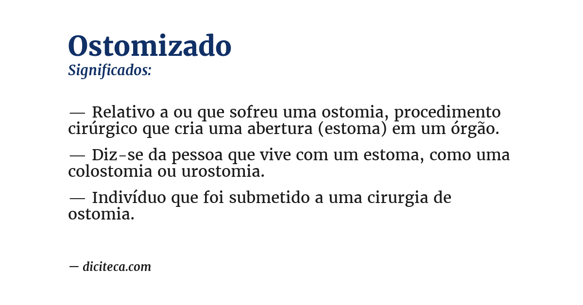 Significado de ostomizado