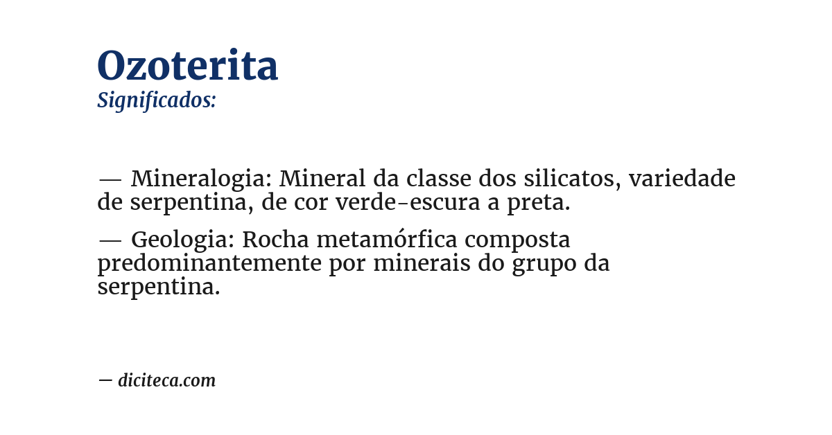 Significado de ozoterita