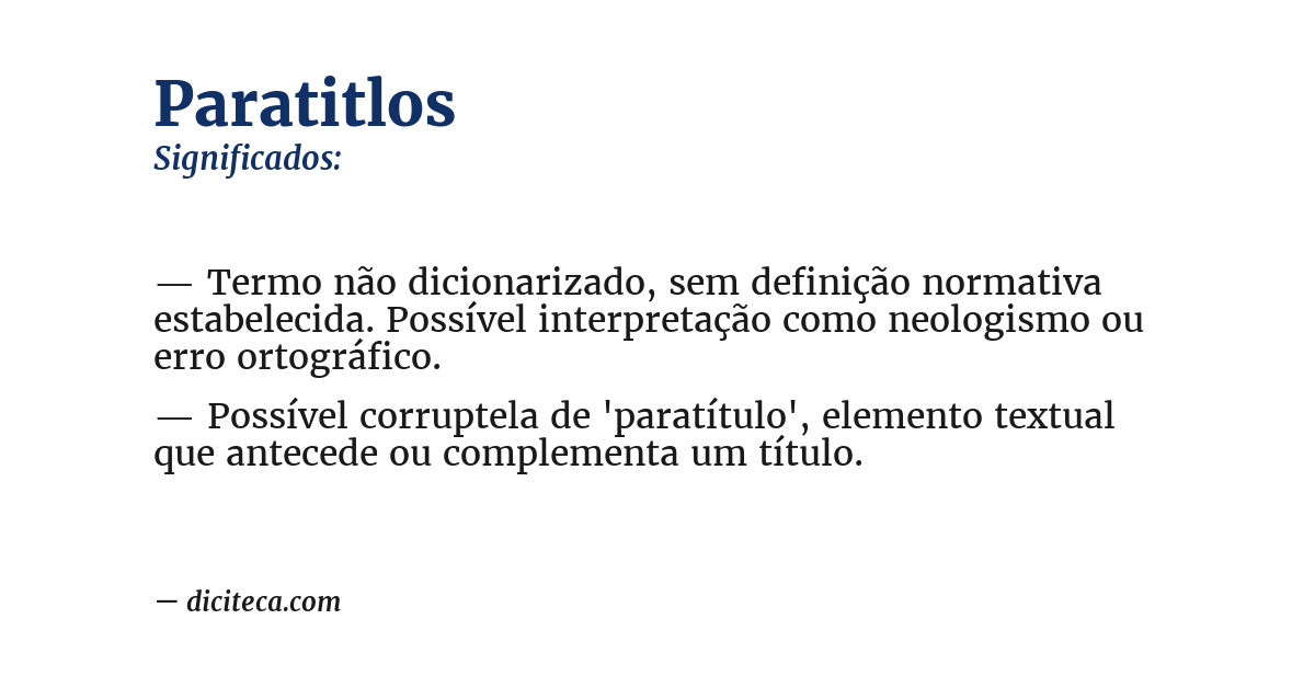 Significado de paratitlos
