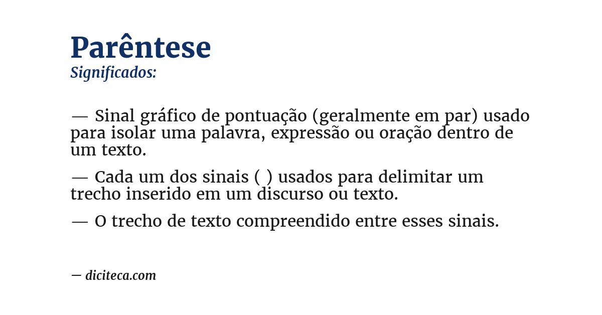 Significado de parêntese
