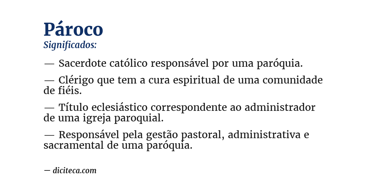 Significado de pároco